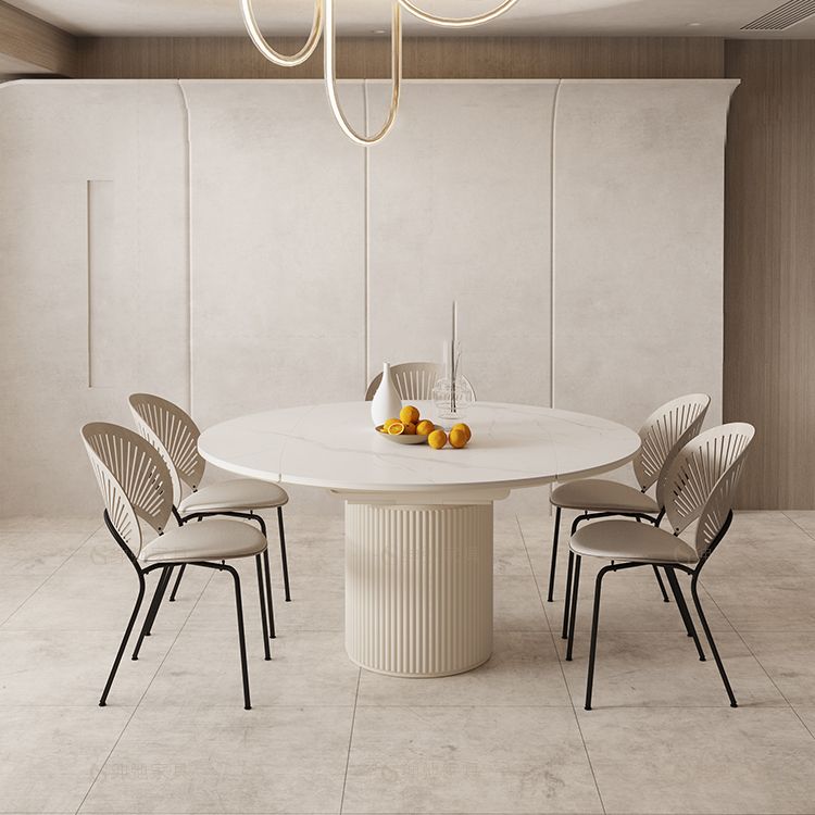 Sillas sin brazos de comedor modernas Sillas laterales de comedor interior con patas de metal