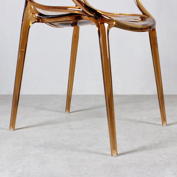 Contemporary Indoor Plastic Open Back Stacking Dining Arm Chair