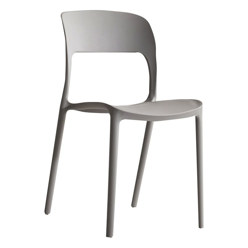 Nordic Style Armless Side Chairs Open Back Chairs with Plastic Legs for Home Use