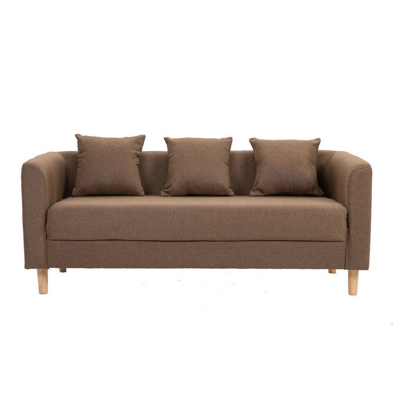 Linen Standard Square Arm Sofa Couch Contemporary Tight Back Sofa Set