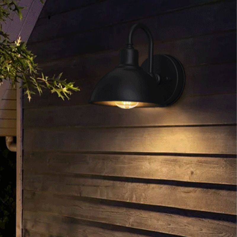 Schwarz 1 leichte Leuchten leichte industrielle Eisenzierpanzer Wandlampe für den Freien im Freien