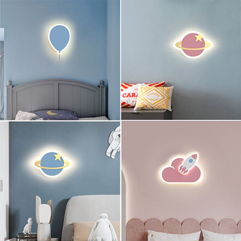 Metal Macaron Color Spliques Splone Cloud Forma LED de estilo de montaje de pared de estilo simple
