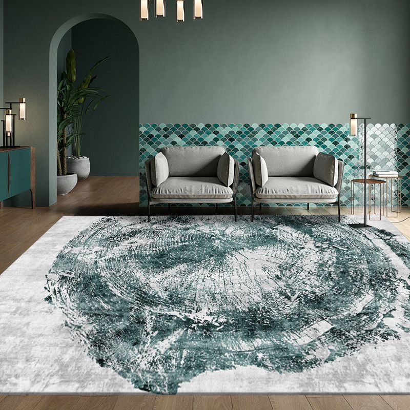 Grey Tone Ink Traces Rug Polyester Carpet Casual Anti-Slip Backing Indoor Rug for Home Decoration