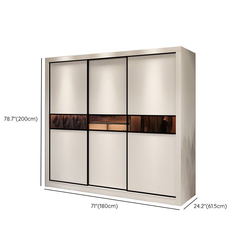 Modern Wooden Wardrobe Closet Bedroom Sliding Doors Storage Armoire
