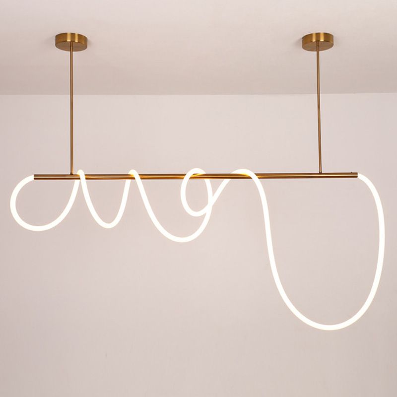 Linear Island Lighting Metal Contemporary Simplicity Pendant Lighting Fixtures for Restaurant