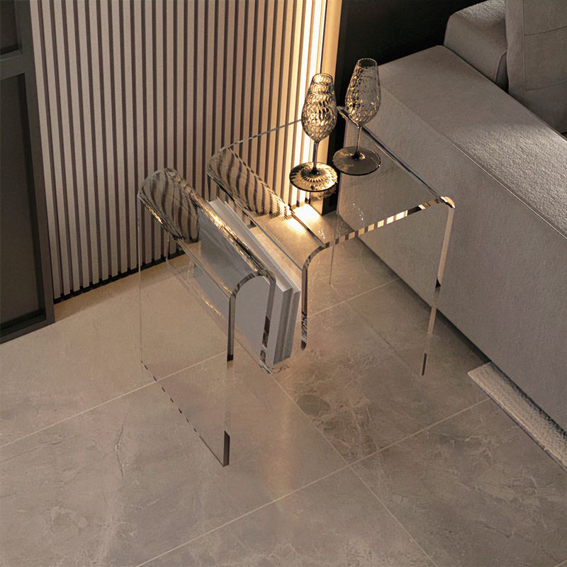 Unique Shape Side End Snack Table Acrylic Living Room Corner Table