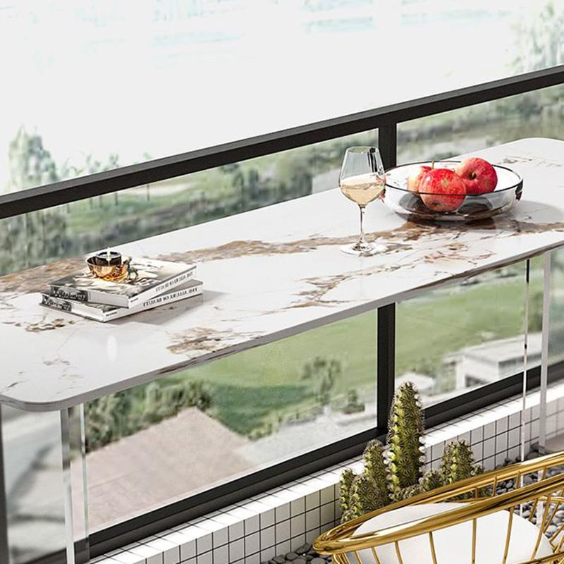 Modern Bar Table Set 1/2/3 Pieces Stone Rectangle Bistro Set for Indoor