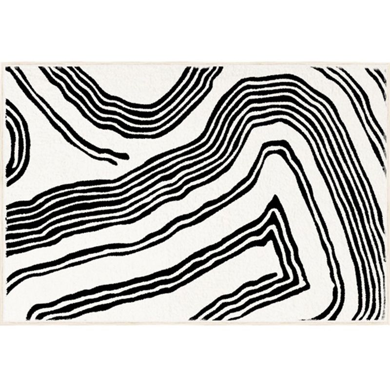 Modern Abstract Print Area Tapijt Wit Polyester Area Tapijt Non-slip achterste Tapijt voor thuisdecoratie