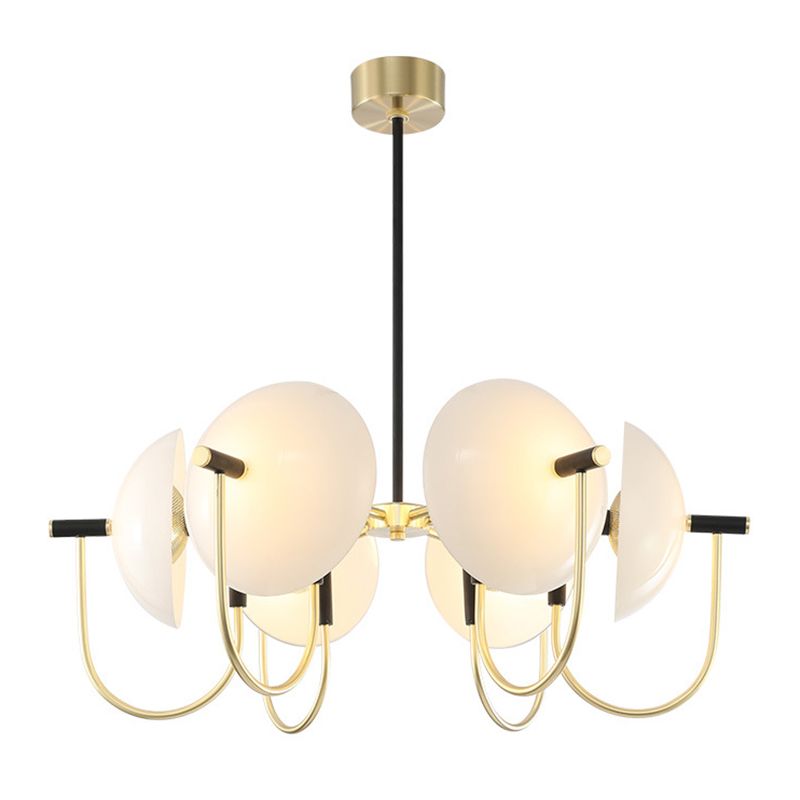 Glazen gearceerde kroonluchter verlichtingsarmatuur minimalistische stijl wit hangende verlichtingsarmatuur