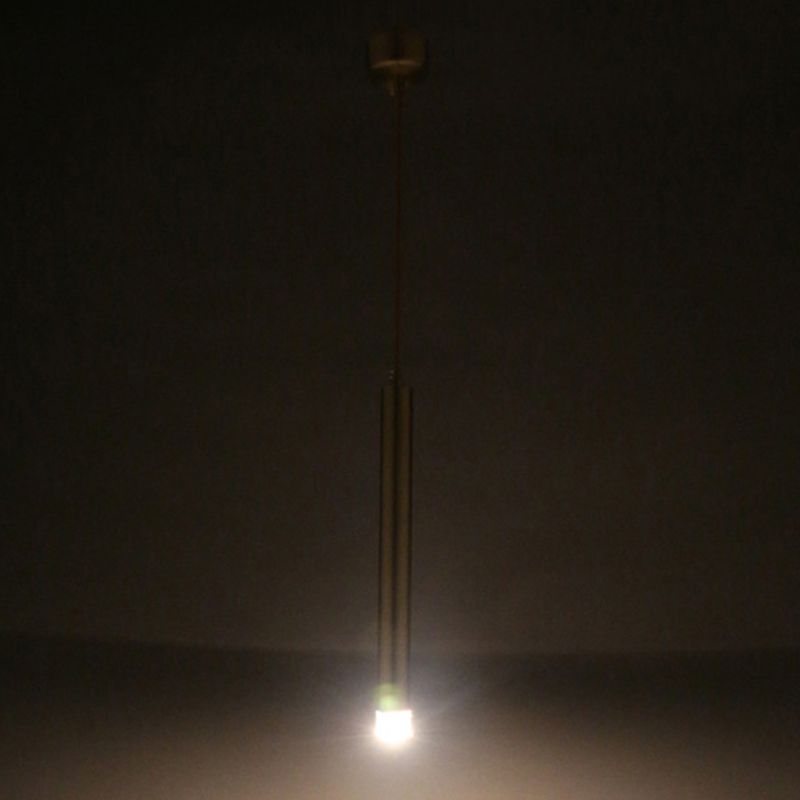 Gold Finish Tubular Spotlight Minimalist LED Metal Pendant Light for Open Kitchen