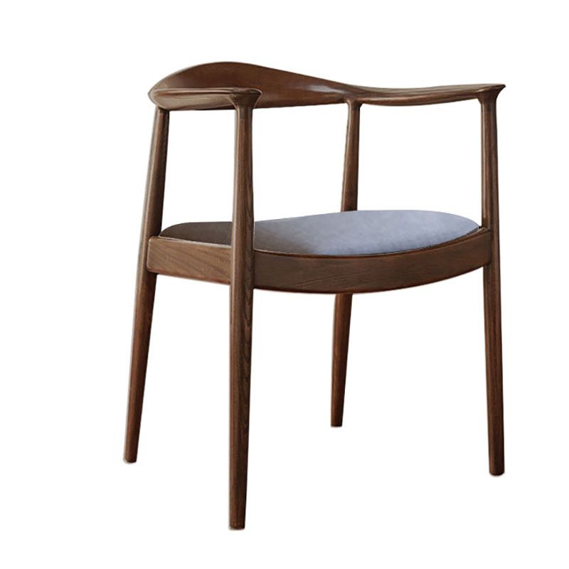 Chaise de salle à manger traditionnelle en bois massif, chaise latérale de salle à manger simple à dossier ouvert