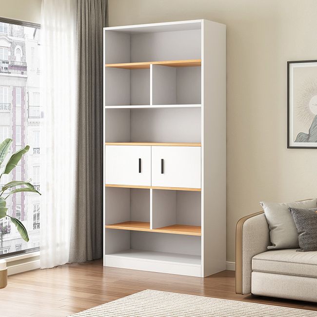 Close Back Bookcase Contemporary Engineer Wood Bookshelf for Home Office