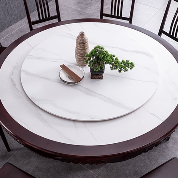 Sintered Stone Dining Table Round Wood Base Dinner Table for Dining Room