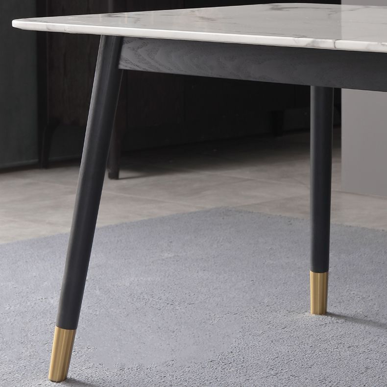 Mesa de comedor de lujo de mármol, mesa rectangular con base de 4 patas para el hogar