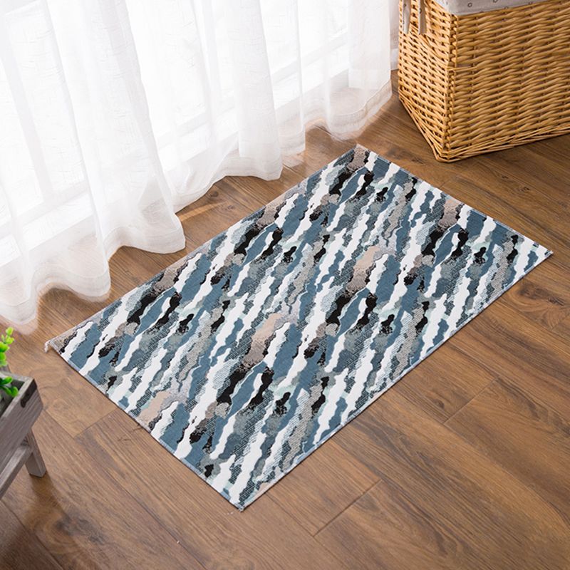 Boho-Chic Area Rug Polyster Rectangle Rug Wavy Pattern Adults Indoor Rug Wavy Pattern
