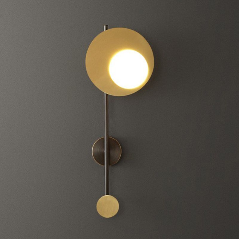 Post-Modern Wall Sconce Copper Sconce Light Fixture in Black and Gold for Bedroom