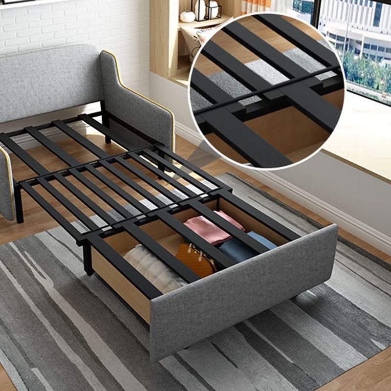 Convertible Contemporary Cotton Blend Bed Sofa Couch in Gray