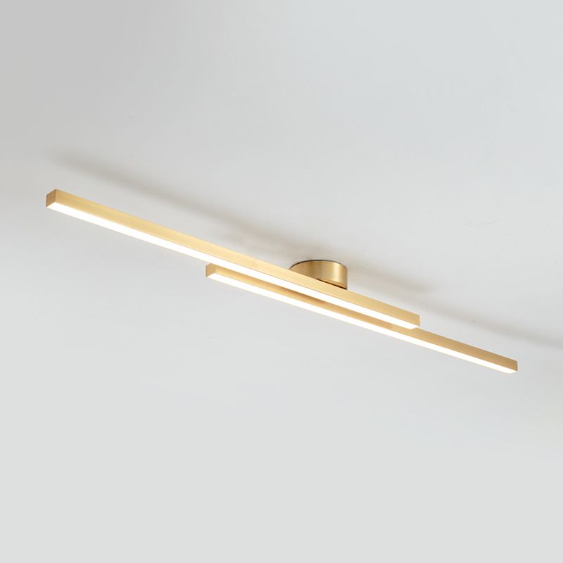 Line Shape LED Ceiling Lamp Modern Aluminium Flush Mount for Living Room