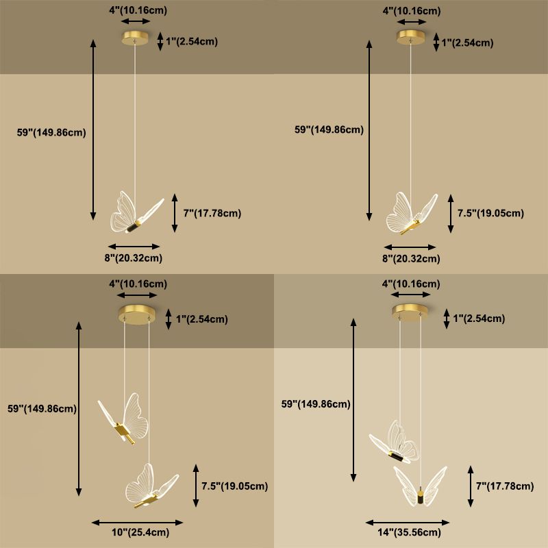 LED Butterfly Schatten Anhänger Kronleuchter nordisch Luxusstil Schmetterlingsleuchte für Wohnzimmer