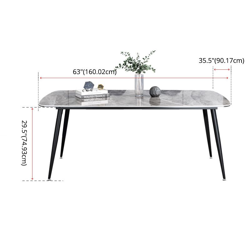 Modern Style Dining Room Set with Sintered Stone Dining Table and Upholstery Chairs