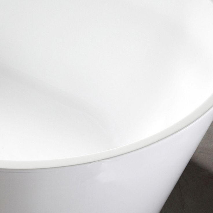 Acrylic Freestanding Bathtub Oval Modern Back to Wall Soaking Bath
