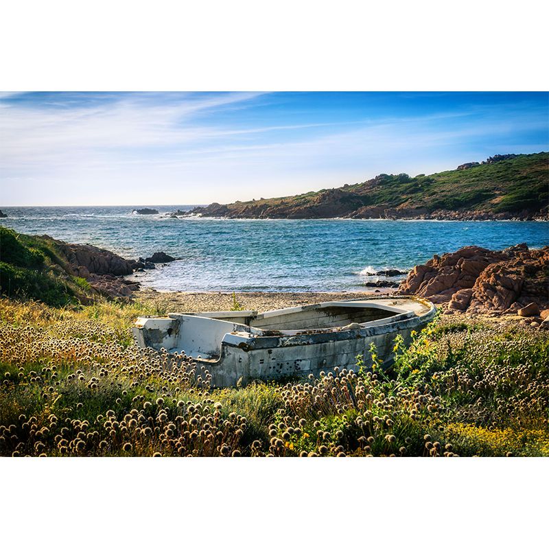 Beautiful Seascape Mural Horizontal Photography Eco-friendly for Bathroom