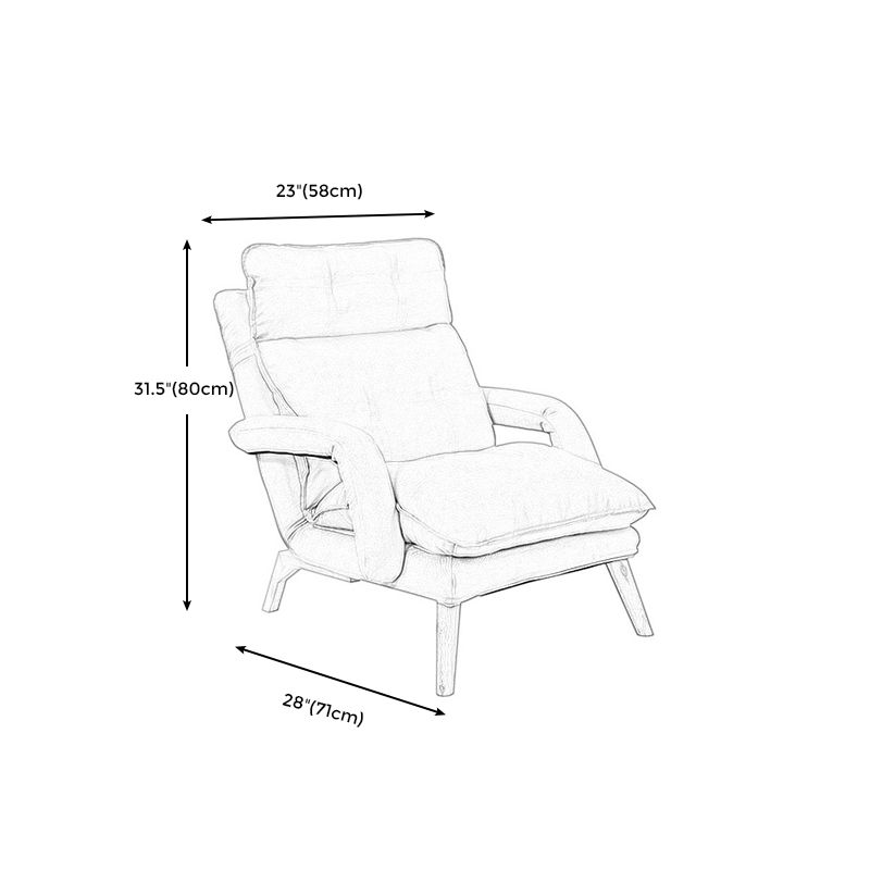 23.62" Wide x 27.95" Deep Convertible Chair with Basic Four Legs and Biscuit Back