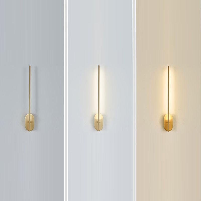 Nordic Style Copper Vanity Light Strip Shape Vanity Lamp for Shower Room