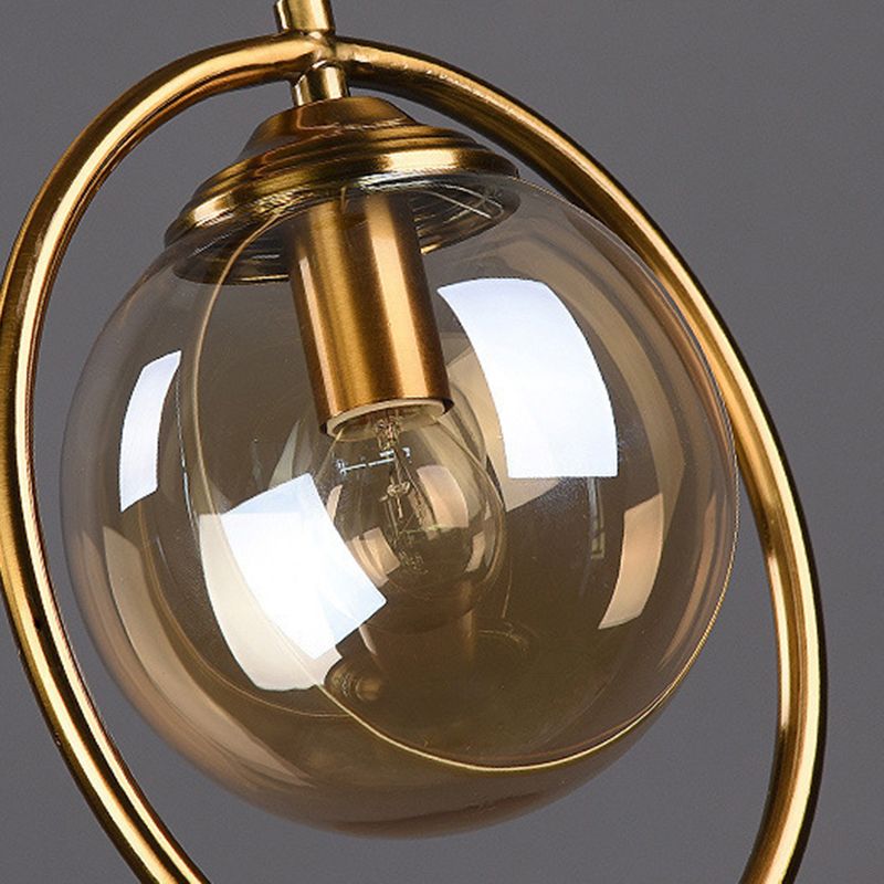 Glasbronze -Anhänger Licht im modernen Luxusstil Iron Globe Hanging Lampe für Innenräume