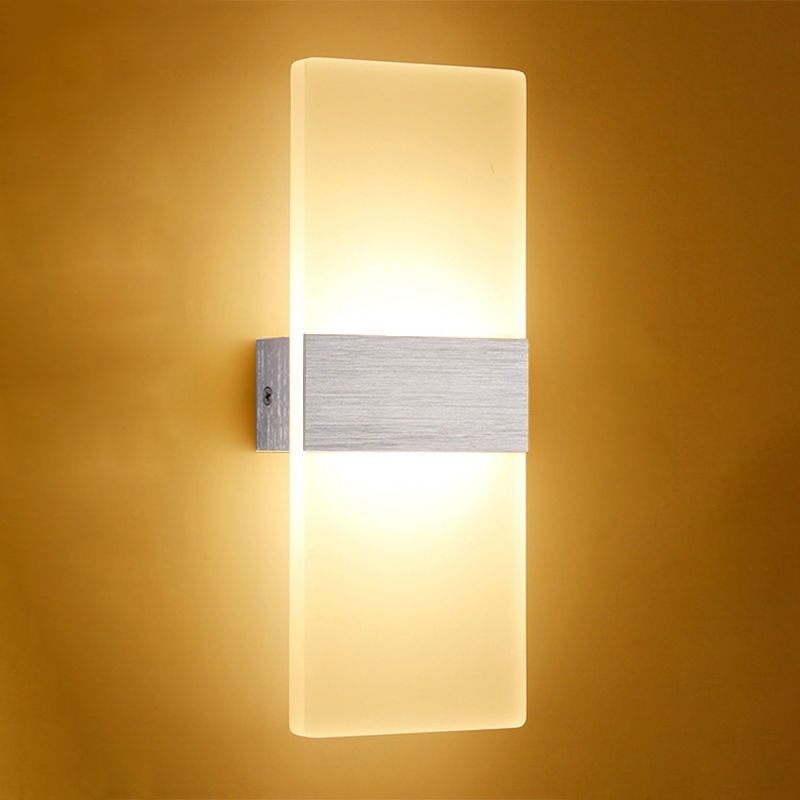 Rectangular Shape Wall Lamp Modern Style Acrylic 1-Light Wall Light for Living Room