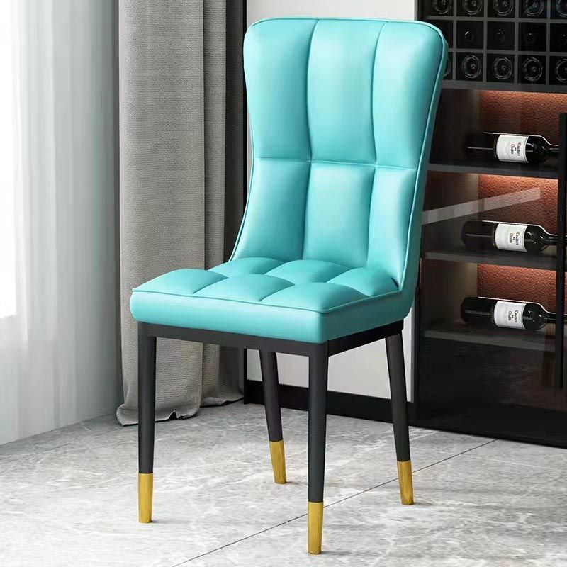 Glam Chair Parsons Chair Leather Dining Furniture in Matte Finish