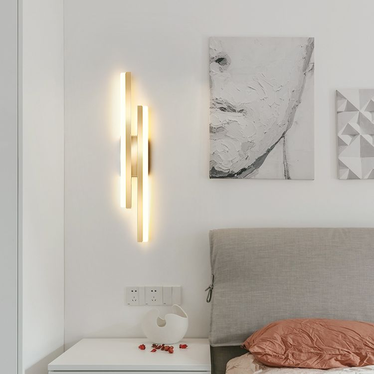 1-LightMulti Linears Shade Wall Sconce Modern Simple Style Wall Lighting in Black