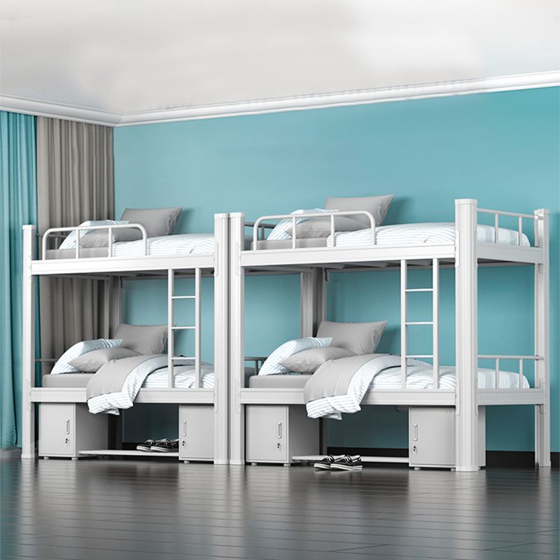 Contemporary Iron Bunk Bed with Metal Legs and Open-Frame 70.87" High