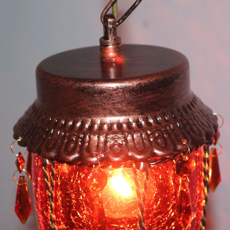 Lampada in vetro rosso conico/giallo/blu lampada in stile vintage 1 ristorante leggero in basso