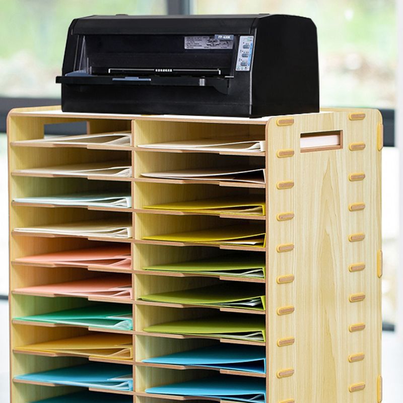 Contemporary Vertical Filing Cabinet Wooden Frame File Cabinet