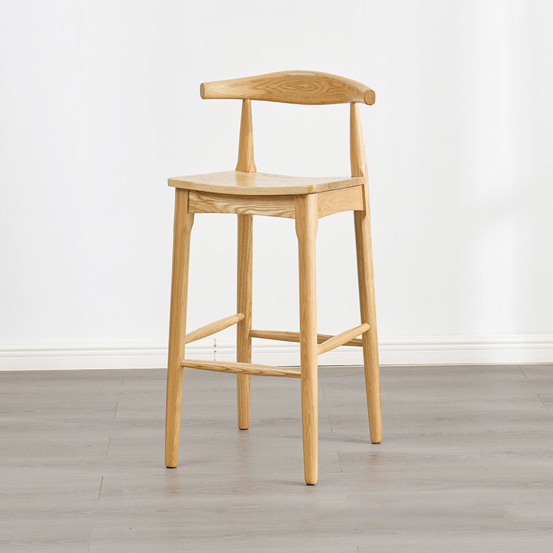 Industrial Style Counter Chair Solid Wood Footrest Counter Stool for Restaurant