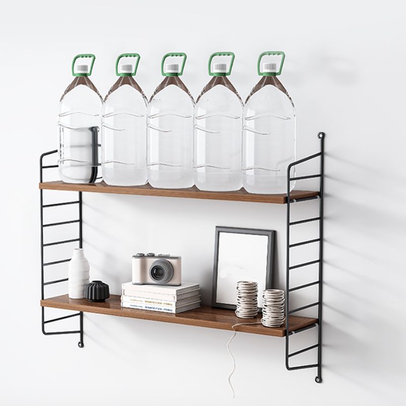 Engineered Wood Bookcase Floating Industrial Closed Back Bookshelf