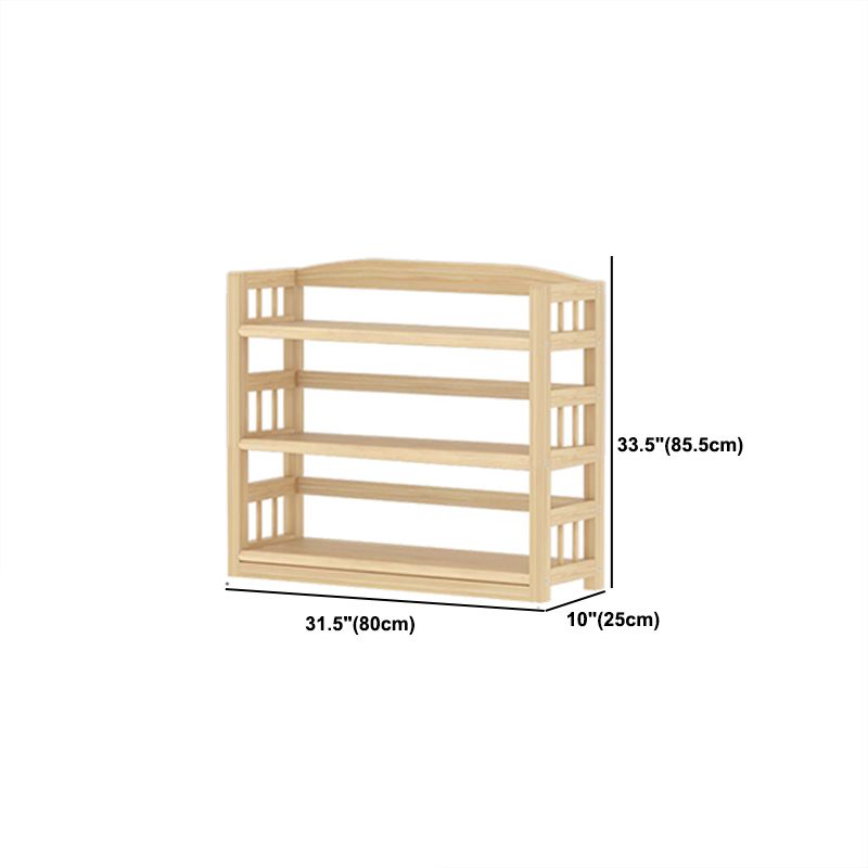 Contemporary Pine Shelf Bookcase Standard Natural Open Bookcase