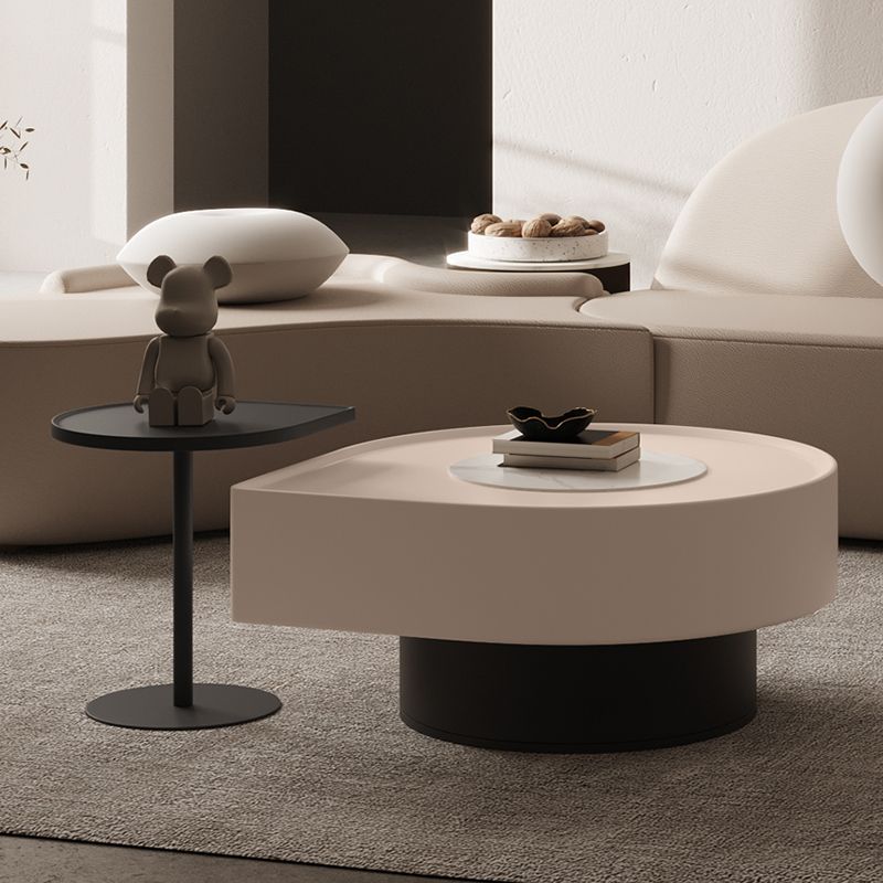 Contemporary Cocktail Table Pedestal Stone Coffee Cocktail Table