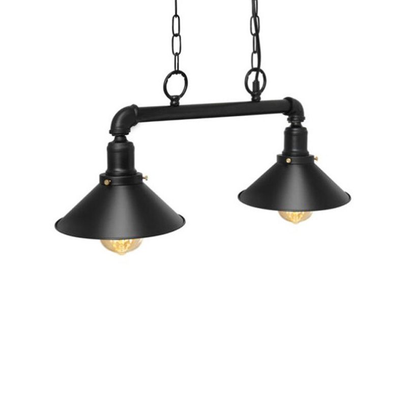 Metal Cone Island Linear Colgante Industrial Comedor de la isla de la isla de la isla