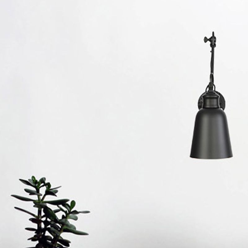 Adjustable Industrial Bell Wall Lights Metal 1-Light Wall Light Fixture