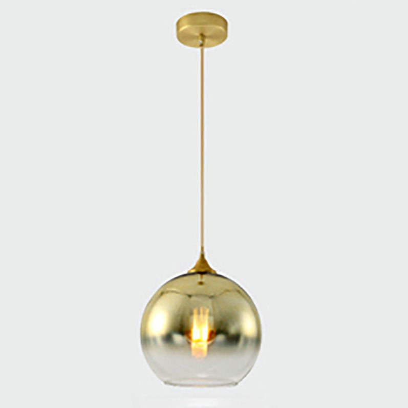 Estilo moderno de forma esférica iluminación colgante de vidrio 1 luz colgante de luz para restaurante