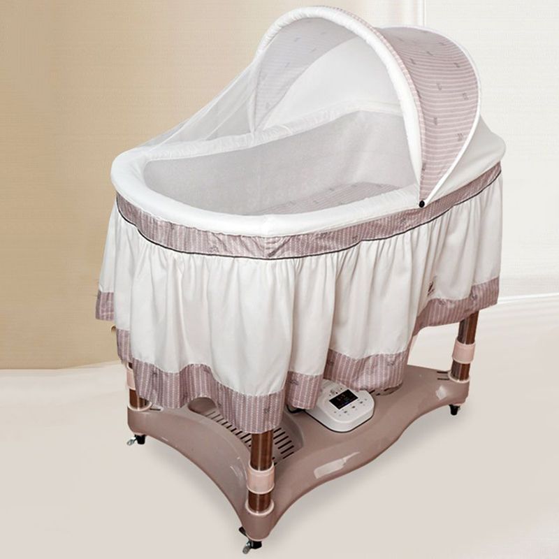 Contrast Color Contemporary Nursery Bed Plastic Baby Crib with Casters