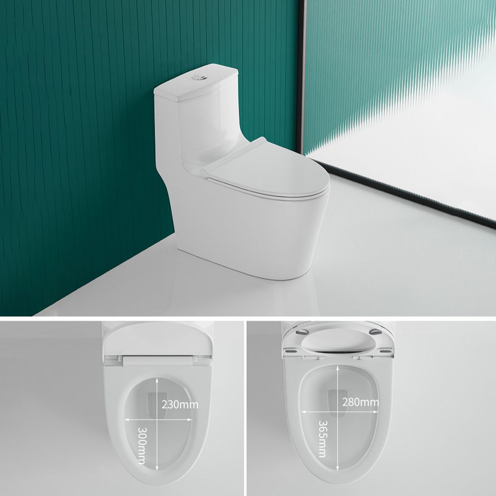 Traditional One Piece Toilet Floor Mounted White Toilet Bowl for Washroom