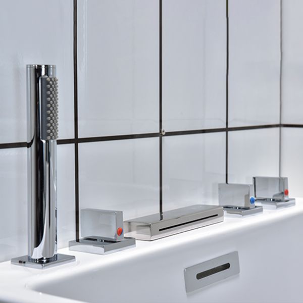 Back to Wall Bath Rectangular Antique Finish Soaking Modern Tub