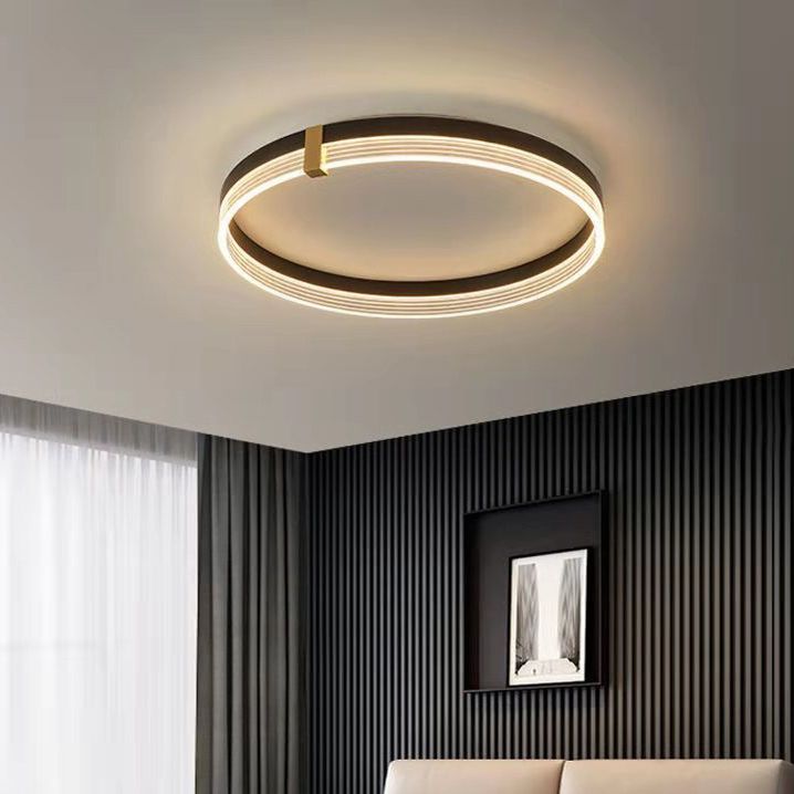 Contemporary Circular Ceiling Light Sconce Metal 1 Light Flush Mount