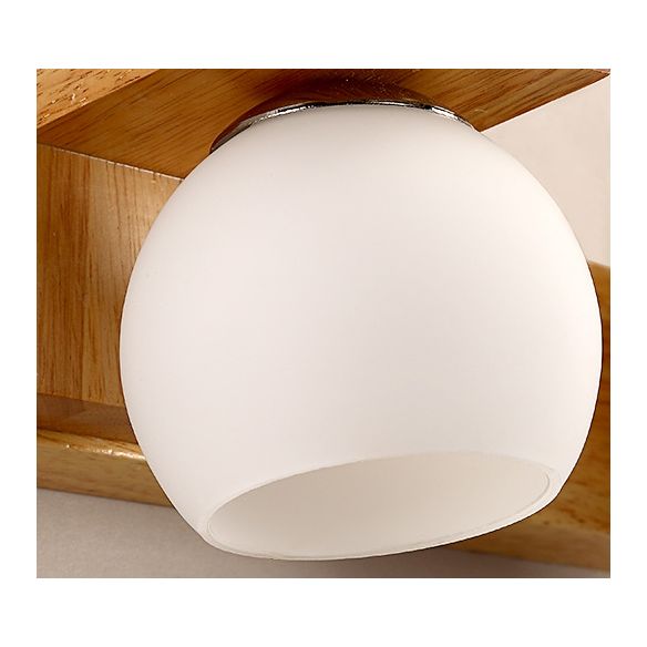 Bola de vidrio tocador de tocador apliques nórdico lámpara de tocador de madera para baño