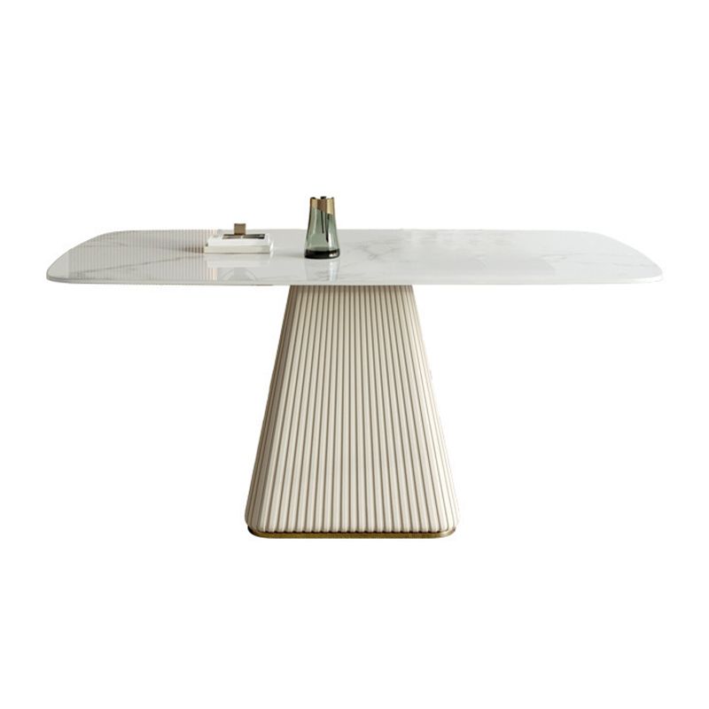 Glam Style Rectangle Table Set 1/4/5/6 Pieces Dining Set with Metal Legs