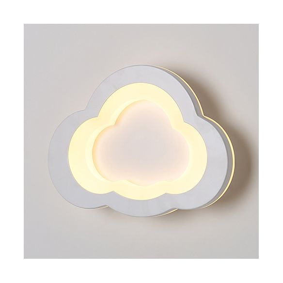 Integrated Led Cartoon Wall Mount Light Modern Simple Acrylic Wall Lighting in White