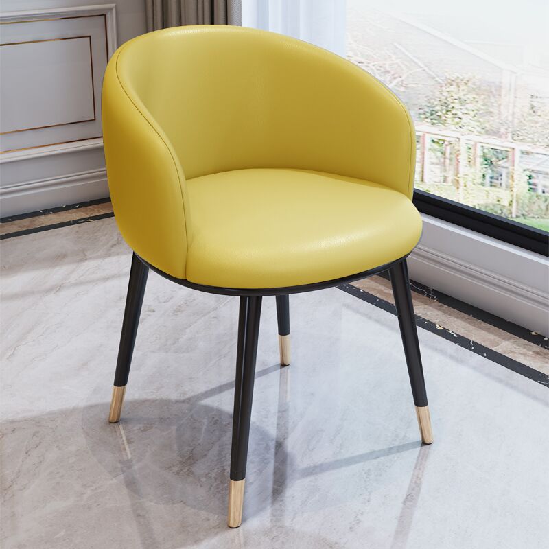 Modern Armless Task Chair Faux Leather Low Back Home Office Chair